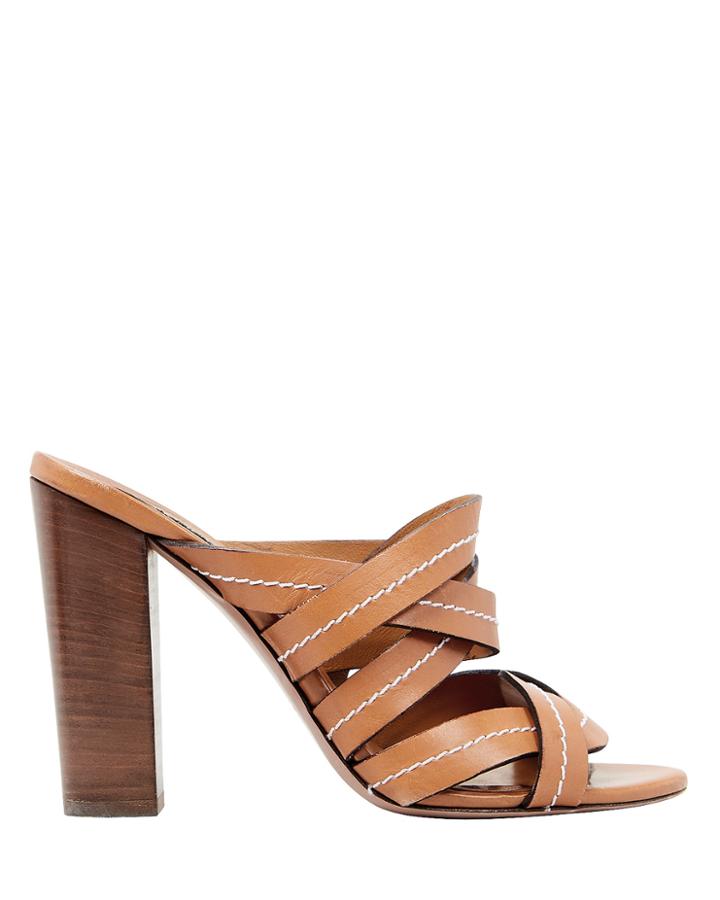 Veronica Beard Macey Slide Sandals Brown 37.5
