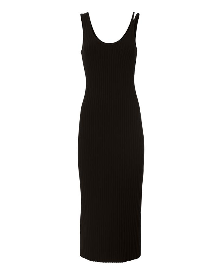 The Range Ribbed Suspended Tank Midi Dress Black P