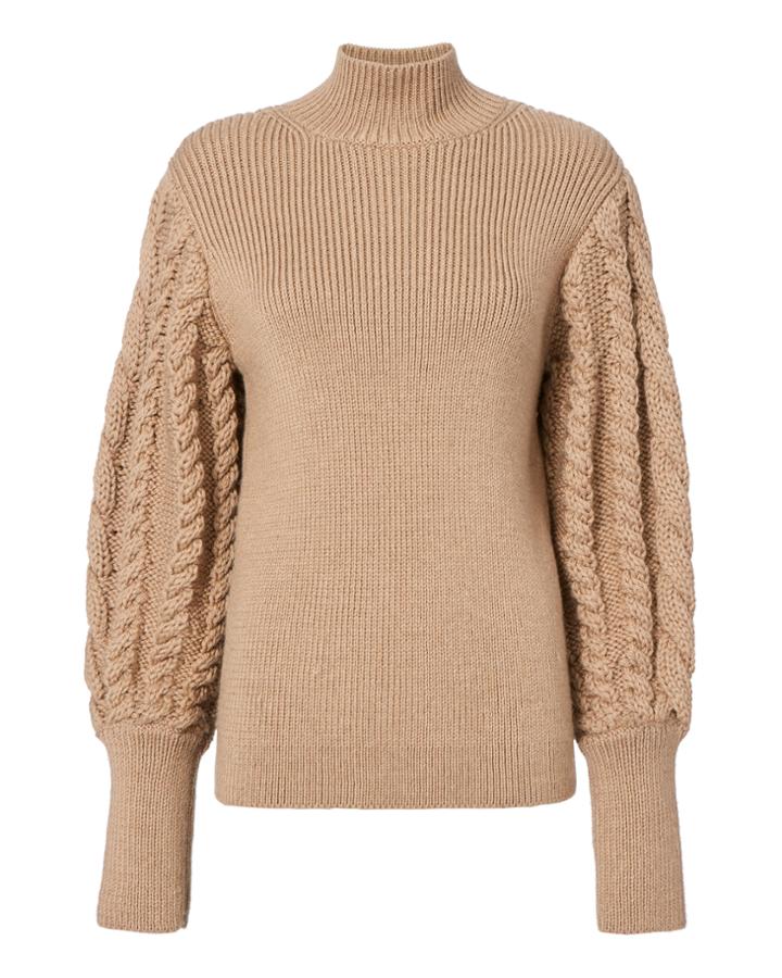 Caroline Constas Cable Knit Sleeve Sweater