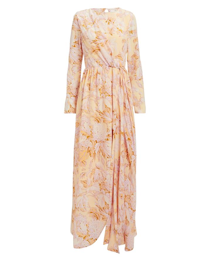 Stine Goya Brittany Hortensia Maxi Dress Yellow Floral M