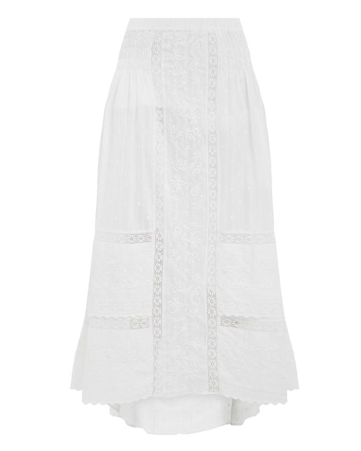 Love Shack Fancy Loveshackfancy Joan Skirt White S