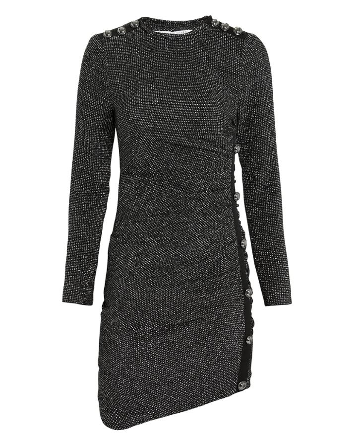 Veronica Beard Ira Ruched Dress Black/silver 2