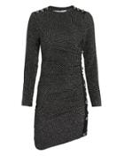 Veronica Beard Ira Ruched Dress Black/silver 2