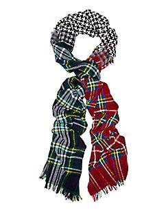 Luisa Brini Plaid Houndstooth Scarf