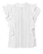 Veronica Beard Ruffle Sol Top White Zero