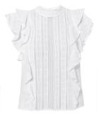 Veronica Beard Ruffle Sol Top White Zero