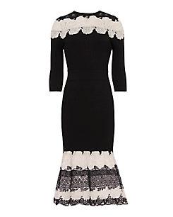 Yigal Azrouel Lace Combo Knit Dress