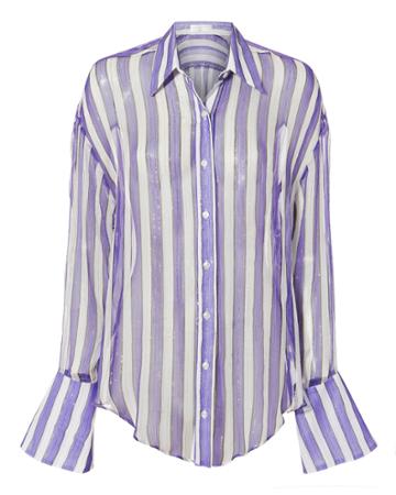 Caroline Constas Mer Jetset Striped Blouse Multi M