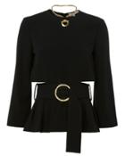 Derek Lam 10 Crosby Chain Detail Cutout Top Black Zero