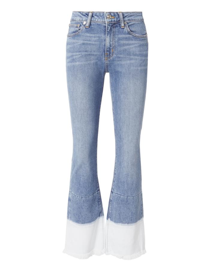 Derek Lam 10 Crosby Bleach Hem Crop Flare Jeans