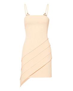 David Koma Asymmetric Hem Silver-tone Metal Embellished Dress