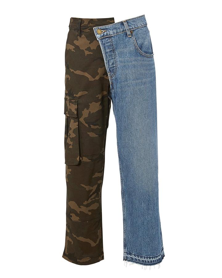 Monse Split Camo Cargo Jeans Blue-lt 2