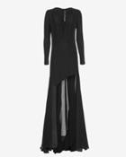 Barbara Bui Lace-up Asymmetric Gown: Black