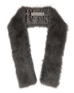 Pologeorgis Toscana Grey Shearling Lamb Pull Through Scarf