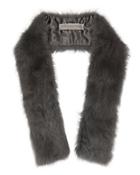 Pologeorgis Toscana Grey Shearling Lamb Pull Through Scarf