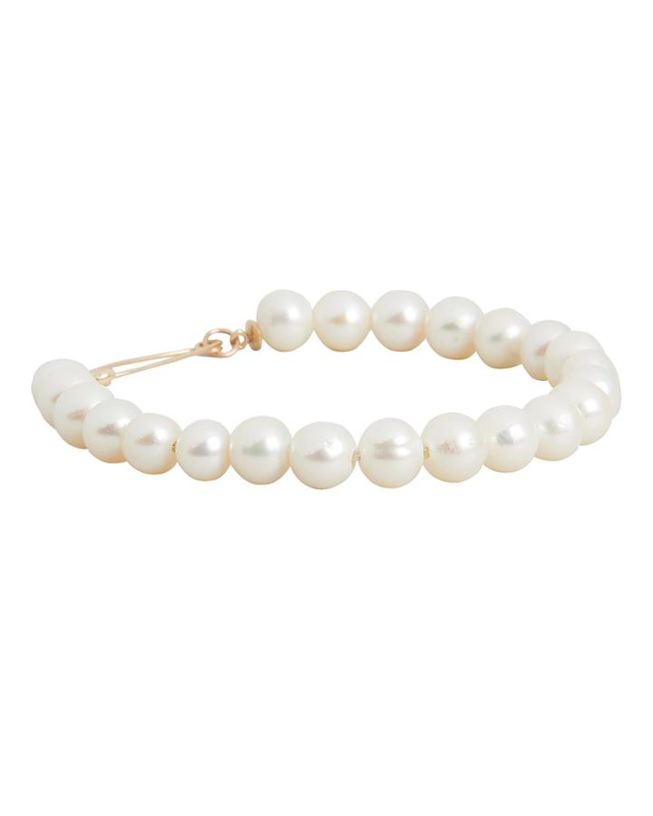 Loren Stewart Pearl Xl Safety Pin Bracelet White 1size