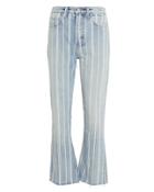 Boyish Jeans Darcy Pinstripe Cropped Jeans Light Blue Denim/white 27