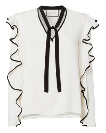 Alexis Rtw Alexis Darcy Ruffle Tie Neck Top White M
