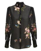 Joie Elize Floral Blouse Black/floral Xl