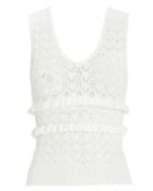 Torn Ronny Kobo Liza Crochet Knit Top White S