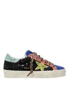 Golden Goose Hi Star Colorblocked Glitter Sneakers Black/pink/blue/green 39