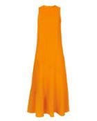 Ganni Wilkie Seersucker Turmeric Dress Orange 34