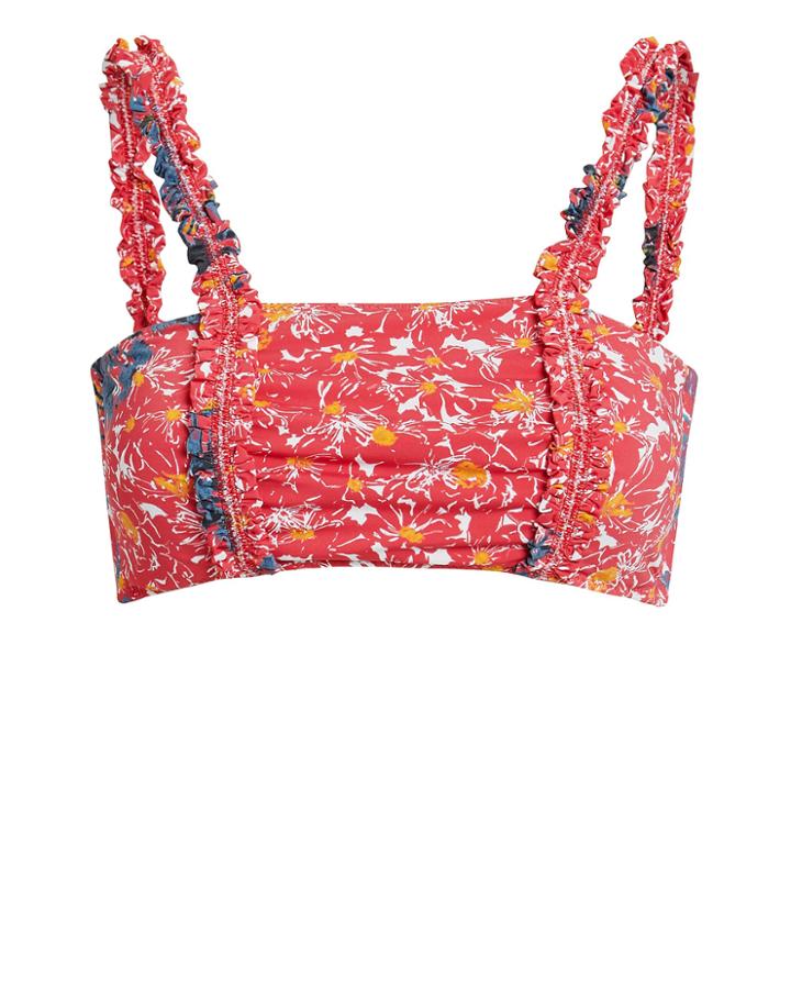 Clube Bossa Bilda Bandeau Bikini Top Red Floral L