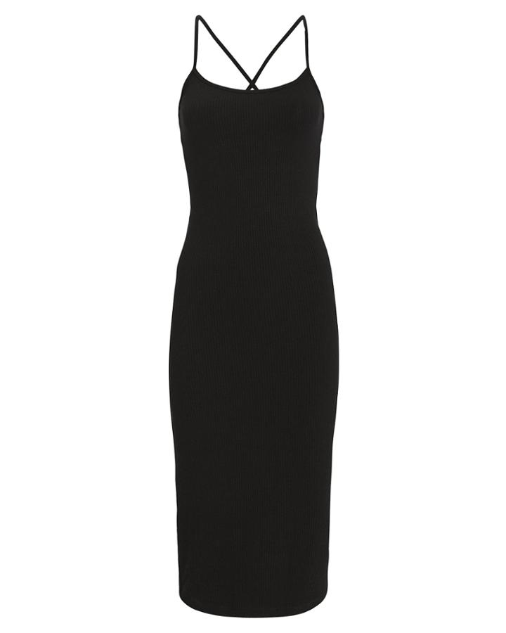 5th & Mode Fifth & Mode Marta Ribbed Dress Black S