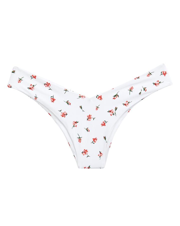 Onia Delila Rose Print Bikini Bottom White/rose Print P