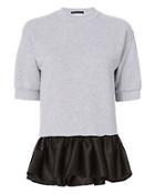 Harvey Faircloth Short Sleeve Ruffle Hem Sweatshirt