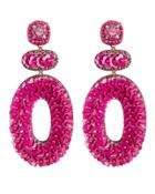 Deepa Gurnani Brodie Beaded Earrings Dark Pink 1size