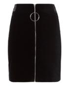 Mugler Zip Detail Velvet Mini Skirt