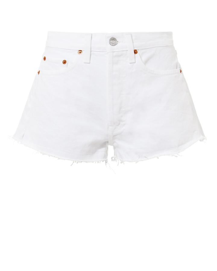 Re/done White Denim Shorts White 24