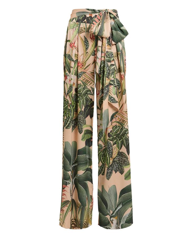 Patbo Paradise Printed Wide Leg Pants Blush/green 2