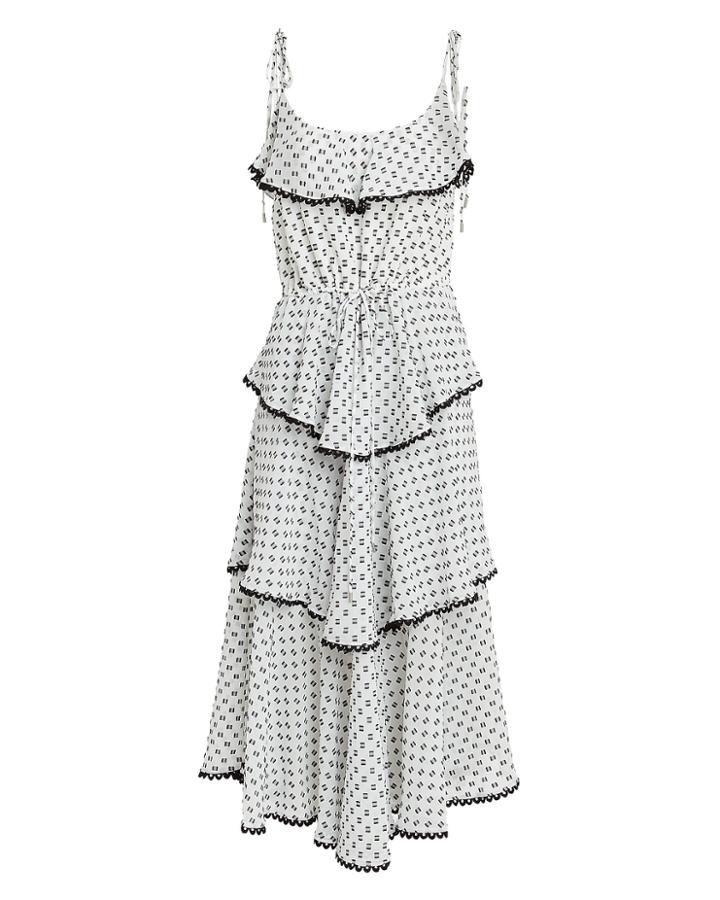 Lover Polka Dot Midi Dress White/black 4