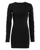 David Koma Crystal-embellished Slit Sleeve Mini Dress Black S