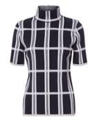Victoria Beckham Tartan Check Knit Turtleneck