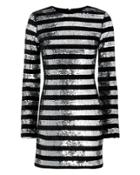 Rta Crystal Sequin Dress Black/silver 4