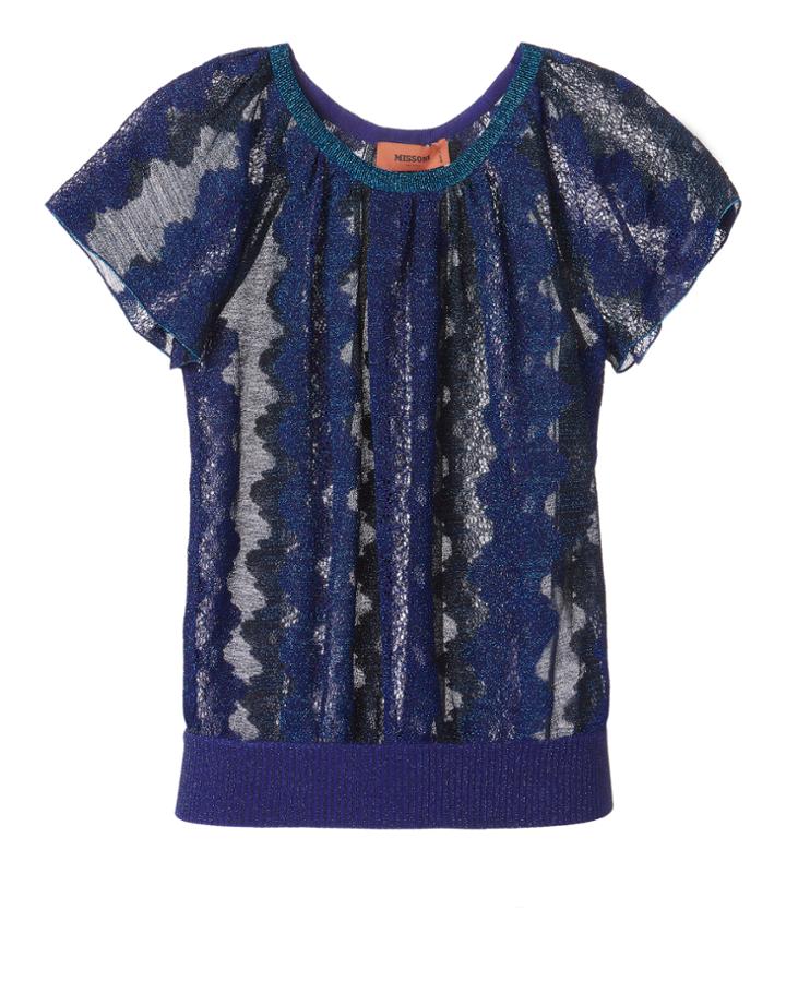 Missoni Blue Lurex Lace Top Blue-med 40