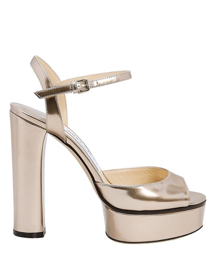 Jimmy Choo Peachy Platform Sandals Gold 37.5