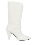 Attico Betta Croc-embossed White Boots White 38
