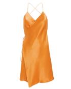 Michelle Mason Strappy Silk Wrap Dress Marigold 4