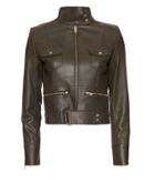 Iro Exclusive Broome Safari Leather Jacket: Olive