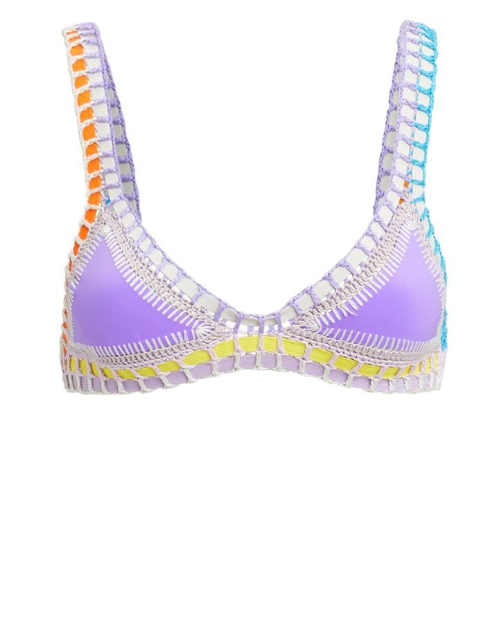 Kiini Aura Triangle Bikini Top Lavender/blue/yellow L