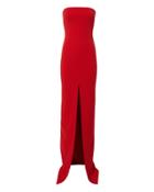Solace London Bysha Strapless Gown Red 6