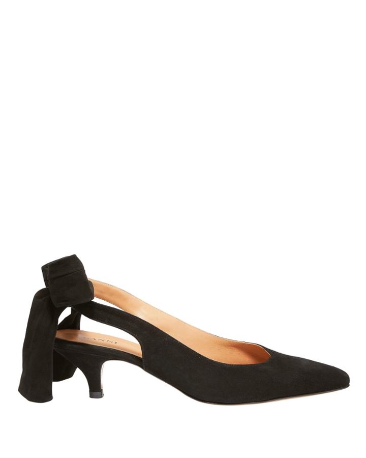 Ganni Sabine Suede Kitten Heels Black 41