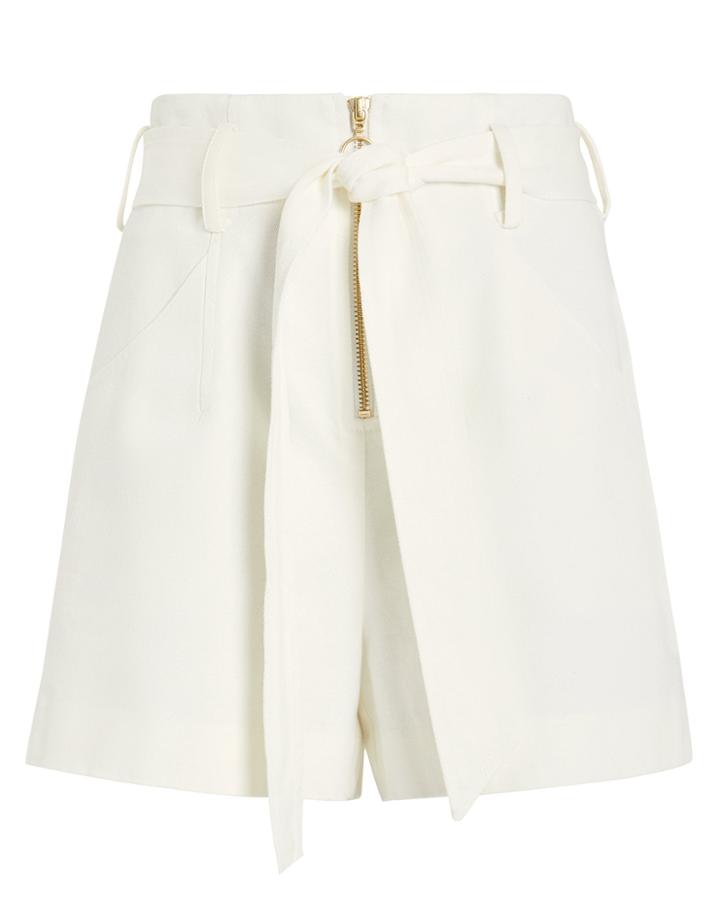 Exclusive For Intermix Intermix Gracie Paperbag Shorts Ivory Zero