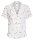 Rails Zuma Linen-blend Top White/cat Print P