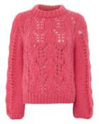 Ganni Julliard Mohair Hot Pink Sweater Pink S