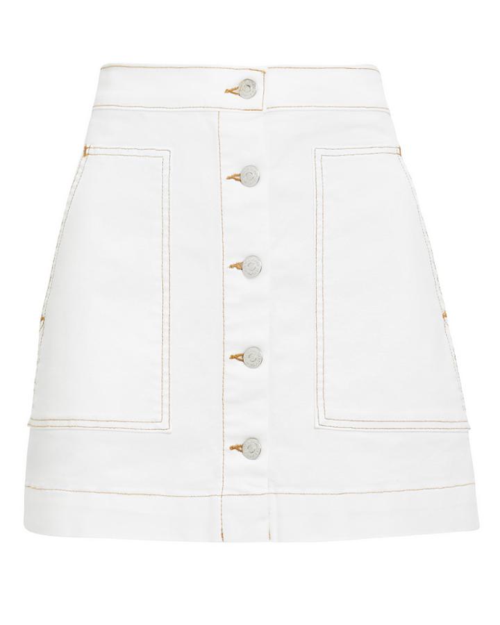 Veronica Beard Getty Cargo Mini Skirt White Denim 29